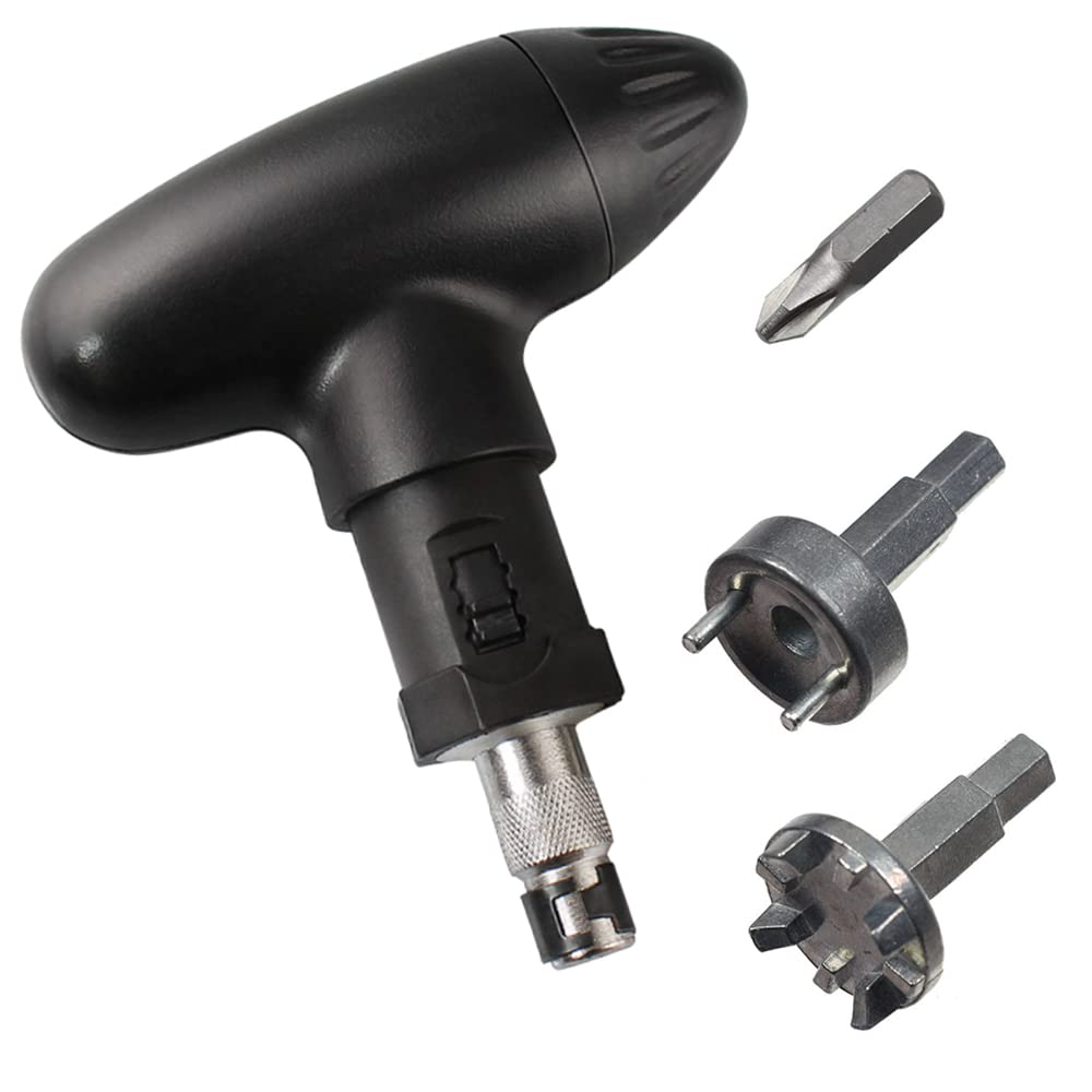 KHaiEcanWe Golf Wrench Tool Handheld Portable Golf Spike Ratchet Handle Wrench Tool Black Spikes Removal Wrench for Men Women Golfer