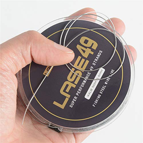 Lanseyu Fil De Pêche En Acier Inoxydable 7 X 7 Brins 0,6 Mm 50 M 20 Kg