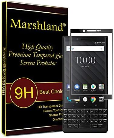 MARSHLAND Tempered Glass Screen Protector 3D Glass Full Curved Anti Scratch Oleo-Phobic Coating for BlackBerry Key-one (Black)