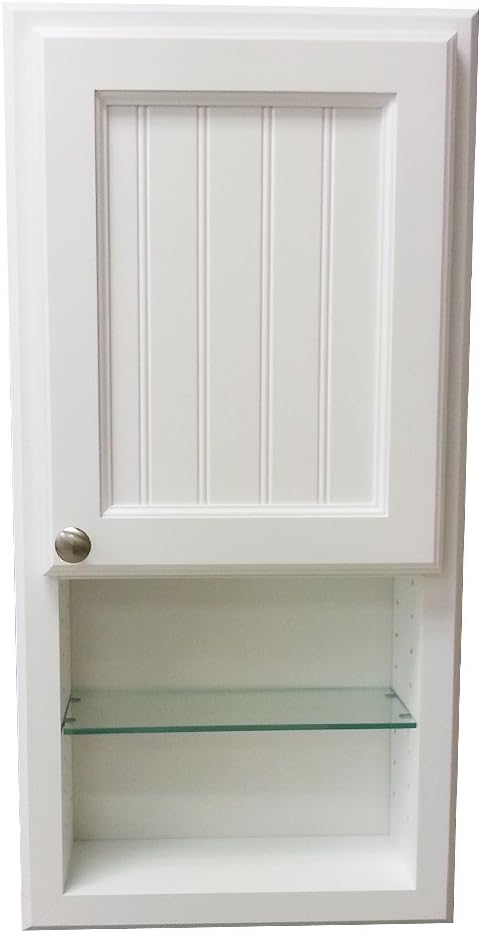 WG Wood Products Egypt Series on The Wall Cabinet with Shelf & Beadboard Door, 36", White