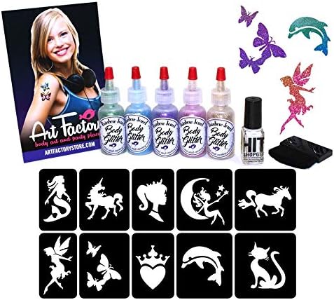 Glitter Tattoo KIT Girls 30 Tattos - All Girls tattoos- Water Proof DIY