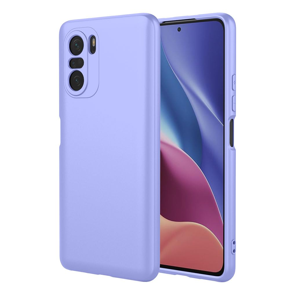 SEAHAI Case for Xiaomi Poco F3/Xiaomi Mi 11i 5G, Ultra Thin Silky-Soft Touch Liquid Silicone Phone Cover with Shockproof Airbag Design, Premium TPU Bumper Fashion Case - Purple