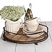 Round Wood Plank Serving Tray-Weathered Farmhouse Chic (Accessories Not Included)