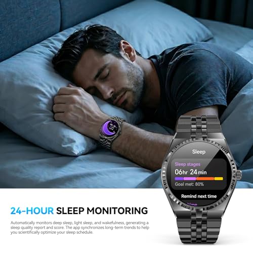 2026 Men's Round Smart Watch, 1.32 Inch AMOLED Display, 160+ Sports Modes, Fitness Watch with Heart Rate/Blood Oxygen/Blood Pressure/Sleep Monitor, IP68 Waterproof, Compatible - for Men and Women