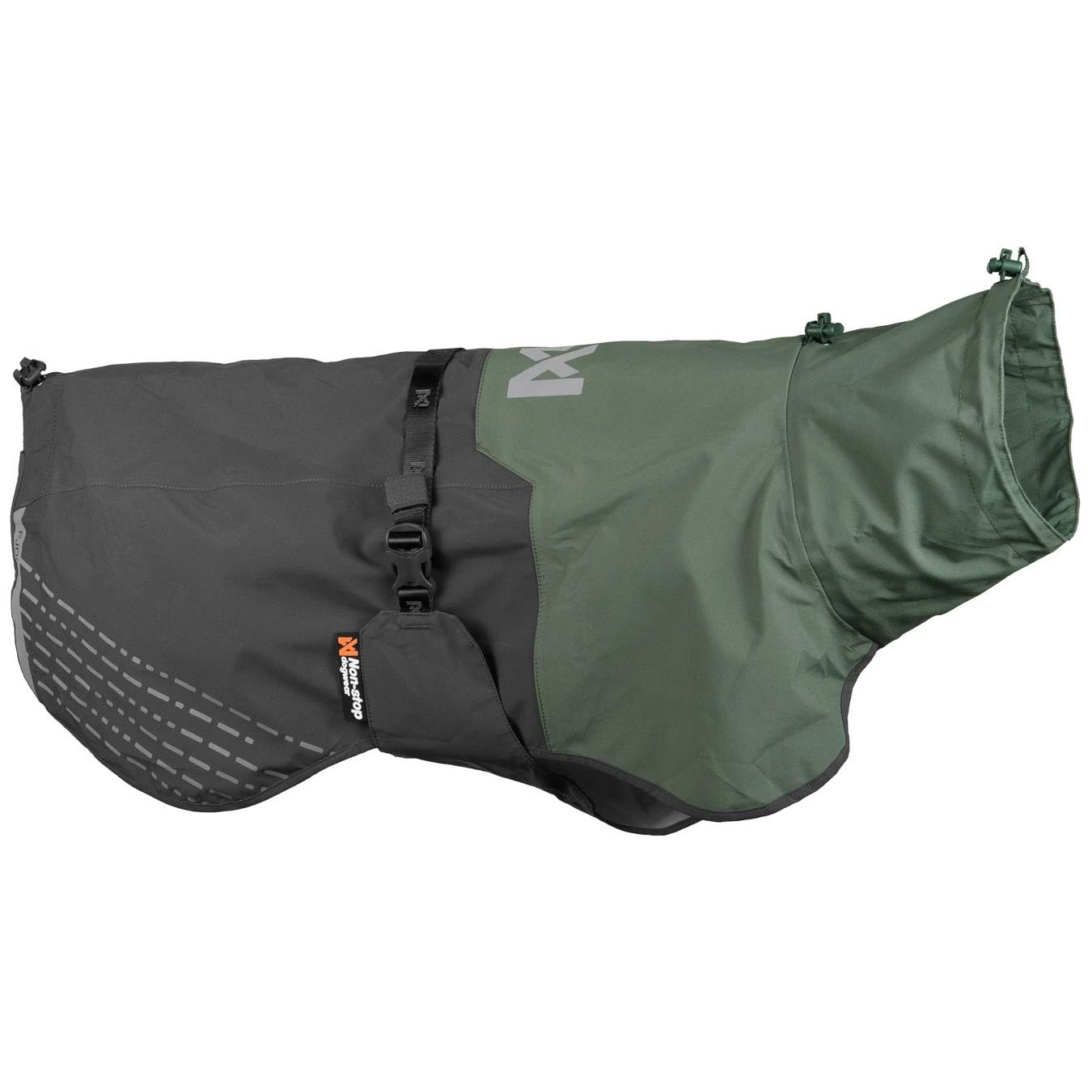 Non-Stop Dogwear Fjord Raincoat, Green/Grey - 45