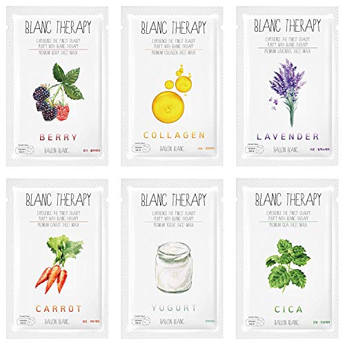 Ballon Blanc Therapy Face Facial Masks Sheet | 12 Varieties | Nutritional Sheet Masks Korean Skin Care | 12 Sheets - Image 3