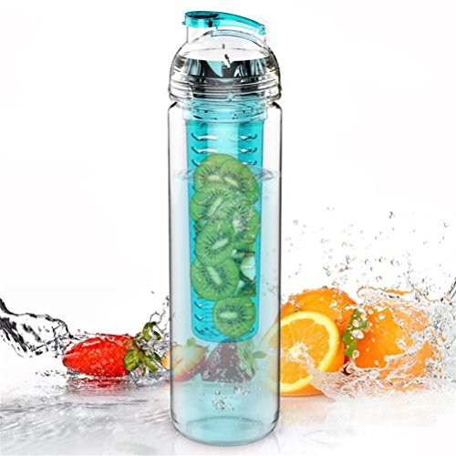 Aomerly Fruit Infuser Water Bottle Tritan BPA Free 800ml Blue