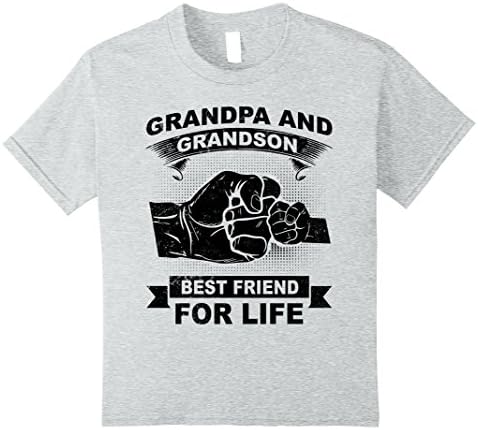 Kids Grandpa And Grandson Best Friends For Life T-Shirt 8 Heather Grey