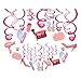 Kristin Paradise 30Ct Spa Day Hanging Swirl Decorations, Makeup Party Supplies, Nail Birthday Theme Favors Set, Make Up Kids Paper Decor for Girl, Women