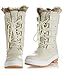 Women's ROF Mid Calf Arctic Warm Fur Lined Quilting Decor Water Resistant Eskimo Snow Boots