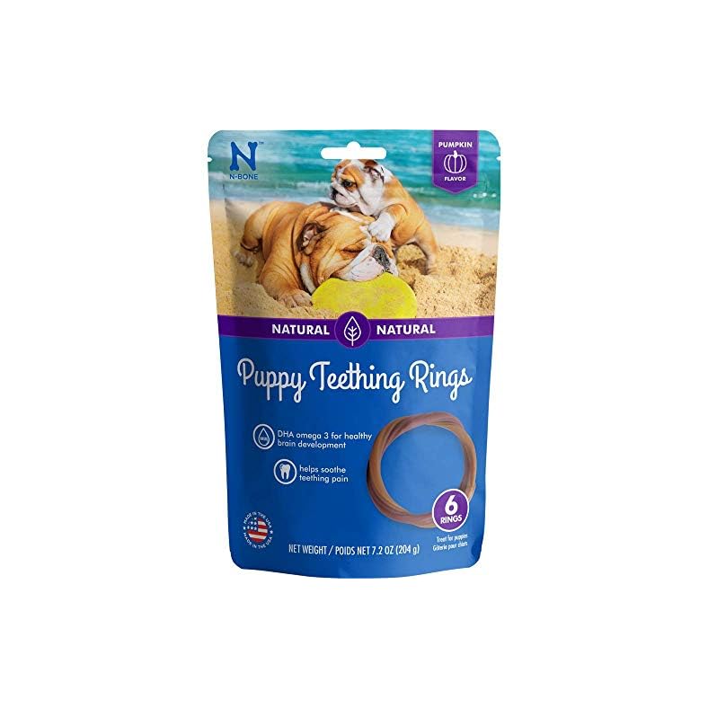 N-Bone Puppy Teething Ring Pumpkin Flavor 7.2 Oz/(6 Count)