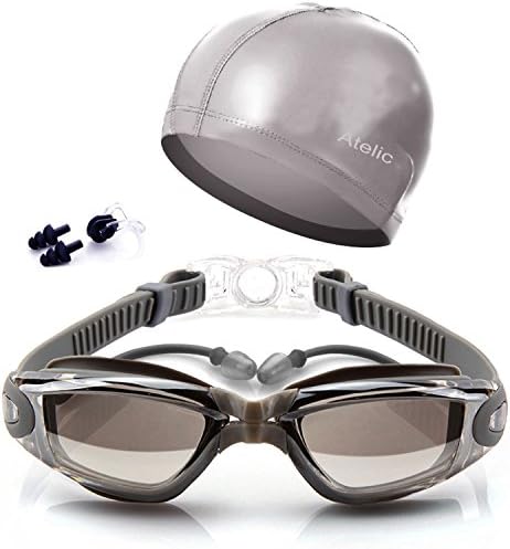 #1 Rated Swim Goggles On Amazon - 2016 Atelic® UV Protection Best Swimming Goggles Cap Comfort Fit Non Leaking - Adjustable for Men Women Youth Kids - Anti Shatter Clear Vision Anti-Fog Lenses
