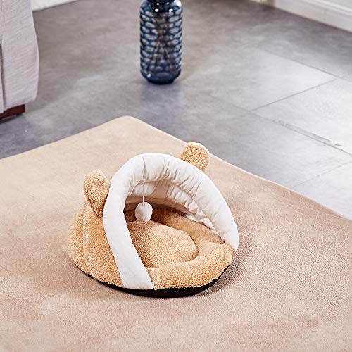 Cat Sleeping Bag | Inkach Tent Bed Liner for Small Dogs Comfy Cave Pet House Soft Fleece Winter Warm Nest Cover Kennel (One Size, Yellow)