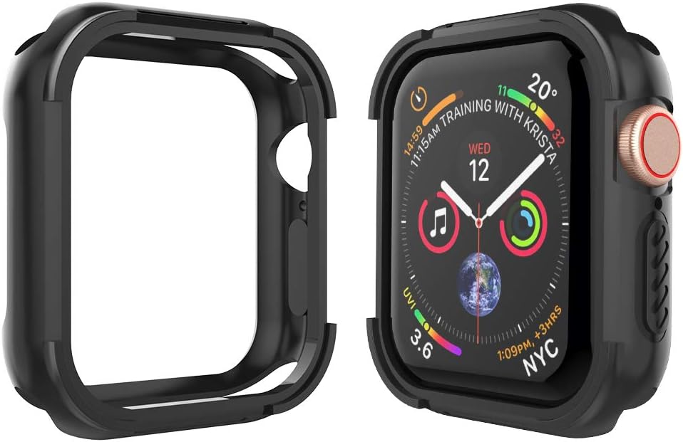 Alritz Compatible IWatch Case Series 5 Series 4 44mm, Shock Resistant Bumper Cover Rugged Protective Case IWatch Series 5 (Black)