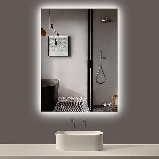 TokeShimi 36 x 28 Inch LED Backlit Mirror Bathroom Lighted Mirror Anti