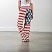 4th of July Women's American Flag Drawstring Wide Leg Pants Leggings (US 2/S, Red)