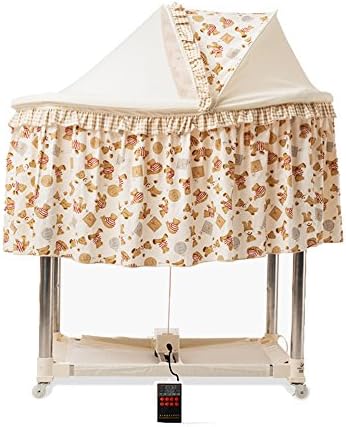 QFFL tilan Baby Basket Intelligent Remote Control Electric Cradle Bed Shake The Crib Under The Automatic Shaker 0-15 Months Baby Sleeping Basket 5 Colors Optional (Color : F)