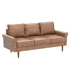 XIZZI Mid-Century Sofa 74" Suede Fabric 3-Seat