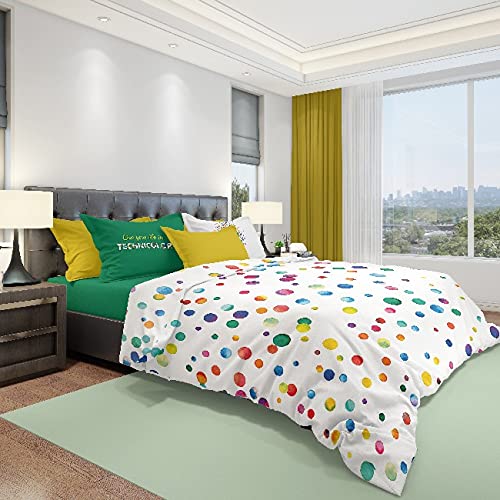 Homemania Bedding Technicolor-Double-with Fitted, Sheet and Pillowcase-Multi-Coloured Cotton, 240 x 280 cm, Multicolored