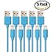 [5-Pack] Rattan 3 Feet / 1 Meters 8 Pin Lightning to USB Cable for iPhone iPad iPod (Purple)