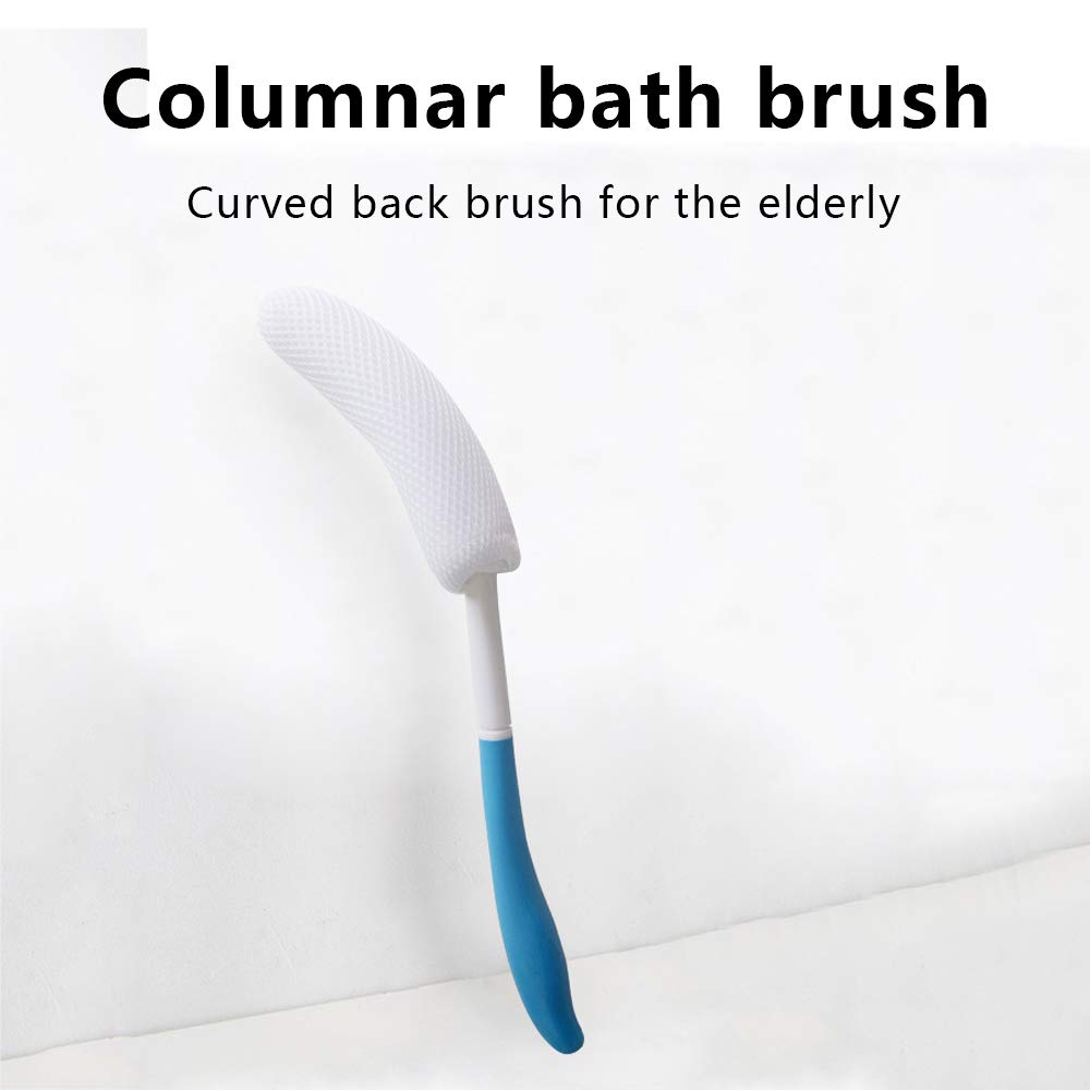 Vansun Long Curved Bath Brush | 15.35 Inches, Easy Reach Anti-Slip Handle Body Brush for Bathing and Shower, Suitable for Elderly, Pregnant Woman，People with Inconvenient Hands : Beauty