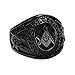MOWEN Jewelry Men's Black Plated Stainless Steel Masonic Vintage Ring 3D Large G Mason Master Freemason /Master Mason Vintage Signet Ring (12)