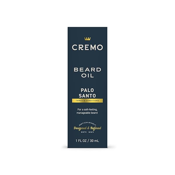 CREMO BEARD OIL, PALO SANTO (RESERVE COLLECTION), 1 FL OZ – RESTORE NATURAL MOISTURE AND SOFTEN YOUR BEARD TO HELP RELIEVE BEARD ITCH
