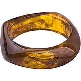 Chunky Colorful Transparent Acrylic Resin Wrap Bangle Tortoiseshell Irregular Geometric Wristbands Cuff Bangle Bracelet for Women Statement Jewelry