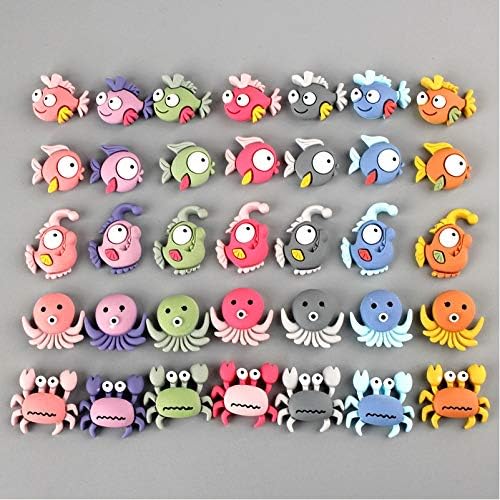 CheeseandU 35Pcs Slime Charms Cute Set Mixed Assorted Lovely Ocean Animals Resin Flatback Slime Beads Making Supplies for DIY Craft Making and Ornament Scrapbooking Phone Case DIY