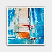 Framed Canvas Wall Art Abstract Color Painting Canvas Prints Home Artwork Decoration for Living Room,Bedroom - 16x16 inches