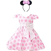 DreamHigh Girls Toddlers Cap Sleeves Skirt Vintage Polka Dot Dress with Headband