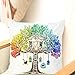 Treehouse Pattern Graffiti Coloring Pillowcases 18 Inch Square for Kids, with A Set of 12 Doodle Color Pens