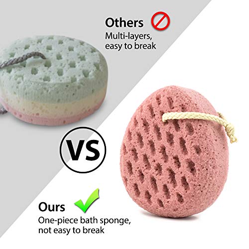 BAIMEI Bath Sponge, Soft Shower Sponge, Loofahs Pouf Gentle Cleaning Body Luffa Sponge (2pcs) - Thumbnail 5