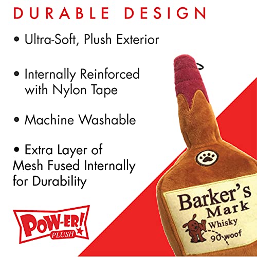 Lulubelles Power Plush Barker's Mark (Large) Yappy Hour Plush Dog Toy with Squeaker Funny