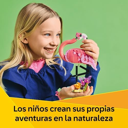 Creator 3 en 1 Fauna Salvaje: Flamenco Rosa de Juguete - Transformable en Cacatúa o Ajolote - Juego con Figuras Articuladas de Animales - Regalo de Cumpleaños para Niñas y Niños de 8+ Años 31170