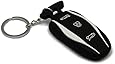 Sunower Silicone Car Key Chain, 1 Pack Key Fob Case Cover Holder for Tesla Model S (Black)