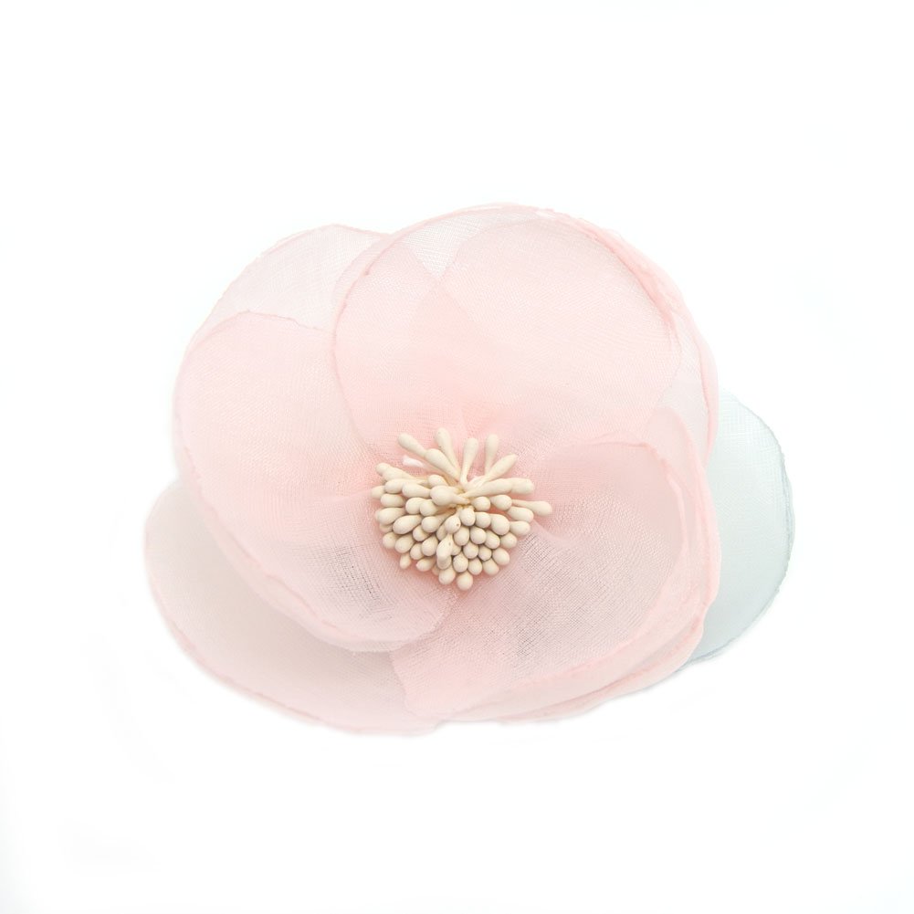 Meilliwish Elegant Silk Cloth Beautiful Flower Hair Claw Clip Hair Pin for Women Girls 1 PCS(A93)(Pink)