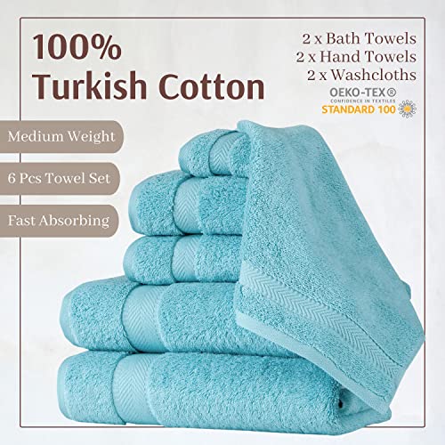 TEXTILOM 100 Turkish Cotton 6 Pcs Bath Towel Set, Luxury Bath Towels