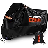 Cekure Heavy Duty Motorcycle Cover Waterproof Outdoor 240D Oxford Fabric with Heat Sealed Seams Ultra Waterproof Fits up to 96" All Weather Scooter Cover for Sport Bike with Carry Bag