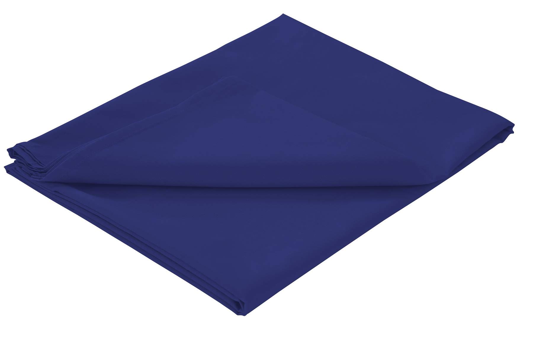 Olivia Rocco Flat Sheets, Easy Care Polycotton Full Bed Sheet, King Royal Blue