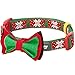 Blueberry Pet 4 Patterns Christmas Joy Snowflakes and Trees Adjustable Dog Collar with Detachable Bow Tie, Large, Neck 18