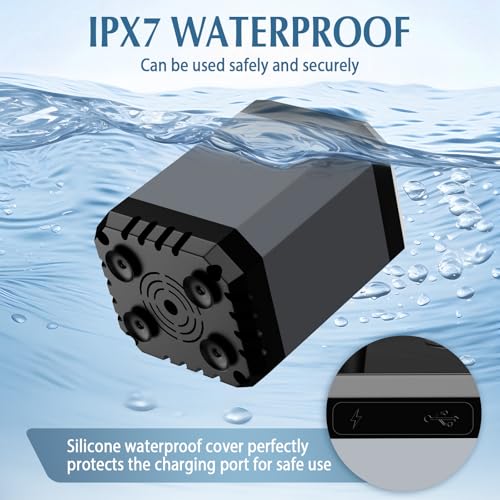 Ducha Portatil Camping, 6000mAh Ducha de Camping con Batería Recargable, Ducha Portatil Furgoneta Camper con Pantalla LED Inteligente 3 Modos de Ducha Resistente al Agua IPX7, Al Aire Libre,Automóvil