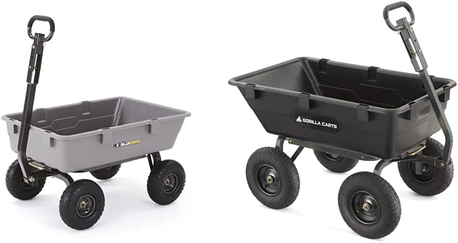 Gorilla Carts Poly Garden Dump Cart with Steel Frame and 10