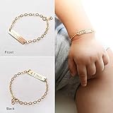 Custom Baby Name bracelet-Adjustable Baby Toddler Child ID Bracelet-Personalized Bar-Both Sides-14K Gold Filled-Rose-Silver-CG277B_1X.25