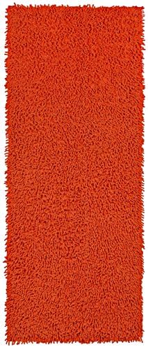 Orange 2x5' Shagadelic Chenille Twist Rug Runner- Shag