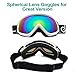 Odoland Snow Ski Goggles S2 Double Lens Anti-Fog OTG Windproof UV400 Eyewear for Men, Women and Youth-Skiing Snowboarding, White+Green