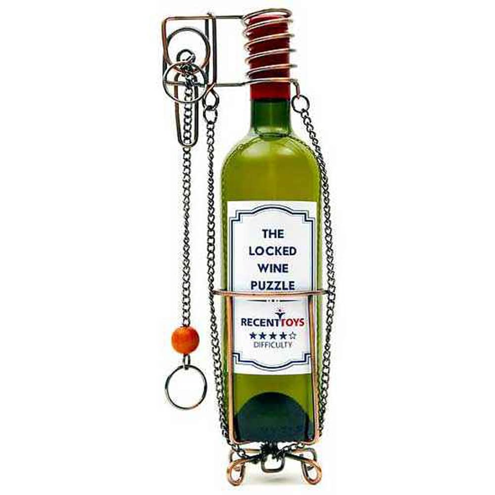 Recent Toys Locked Wine Brain Teaser Puzzle for Adults Wine Escape Puzzle Fun Novelty Gift for Men and Women Bottle not Included