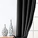 Blackout Curtains for Living Room 84 inches Length Bedroom Light Blocking Window Curtains Triple Weave Room Darkening Curtain Panels Thermal Insulated Grommet Top Drapes, Black