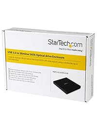 StarTech. com USB para unidad de unidad óptica de CD   DVD SATA Slimline slmsoptb (Negro), Negro