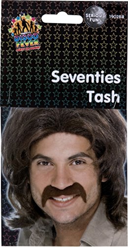Brown Men's Self Adhesive 70's Moustache